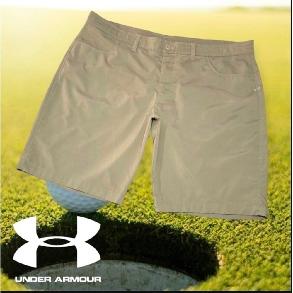Under Armour Men's Heatgear Woven Golf Stretch Shorts Khaki 42